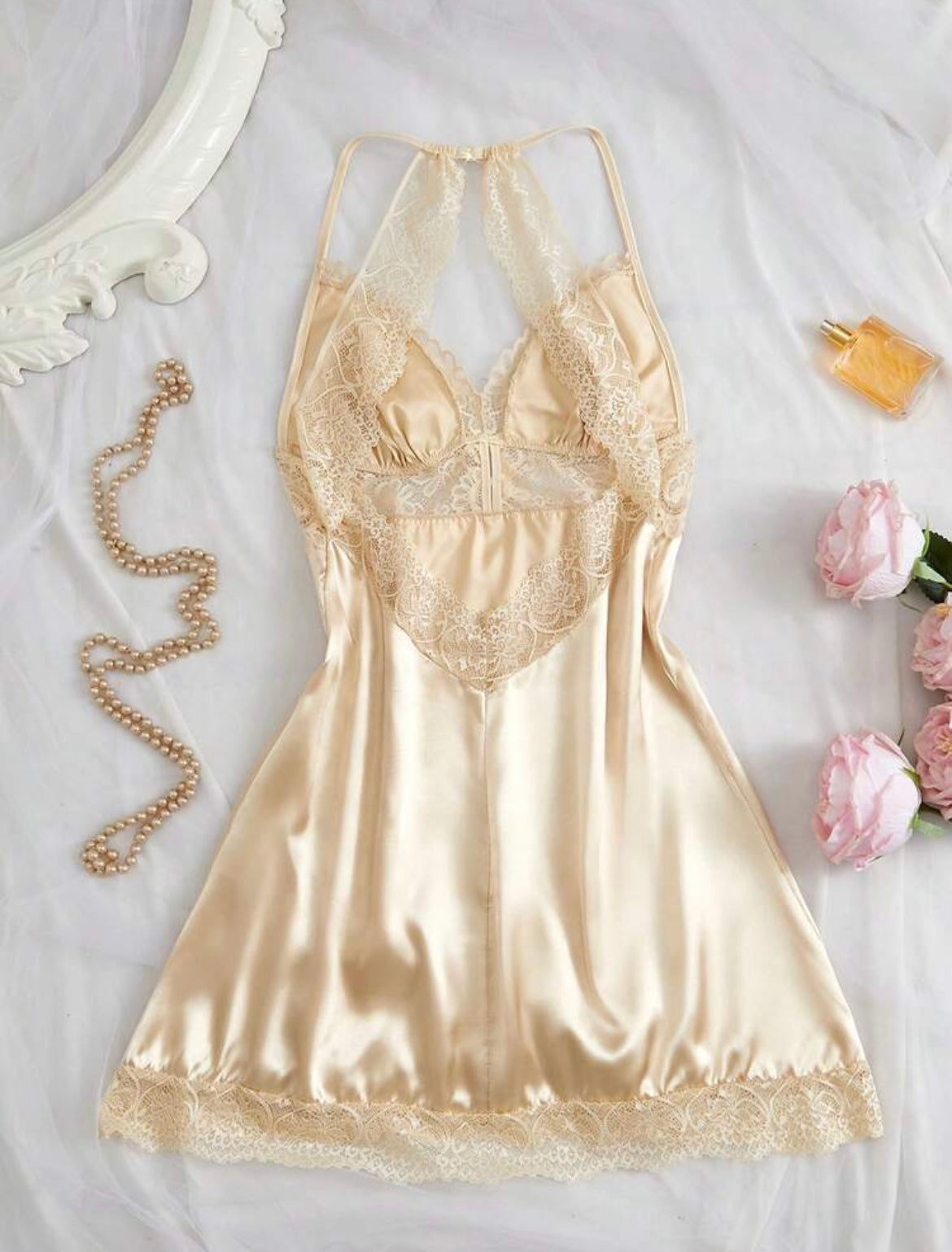 Champagne backless sleepwear