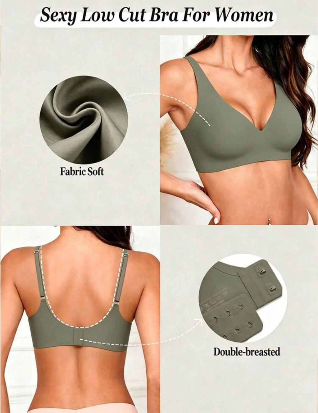 Seamless v neck bra