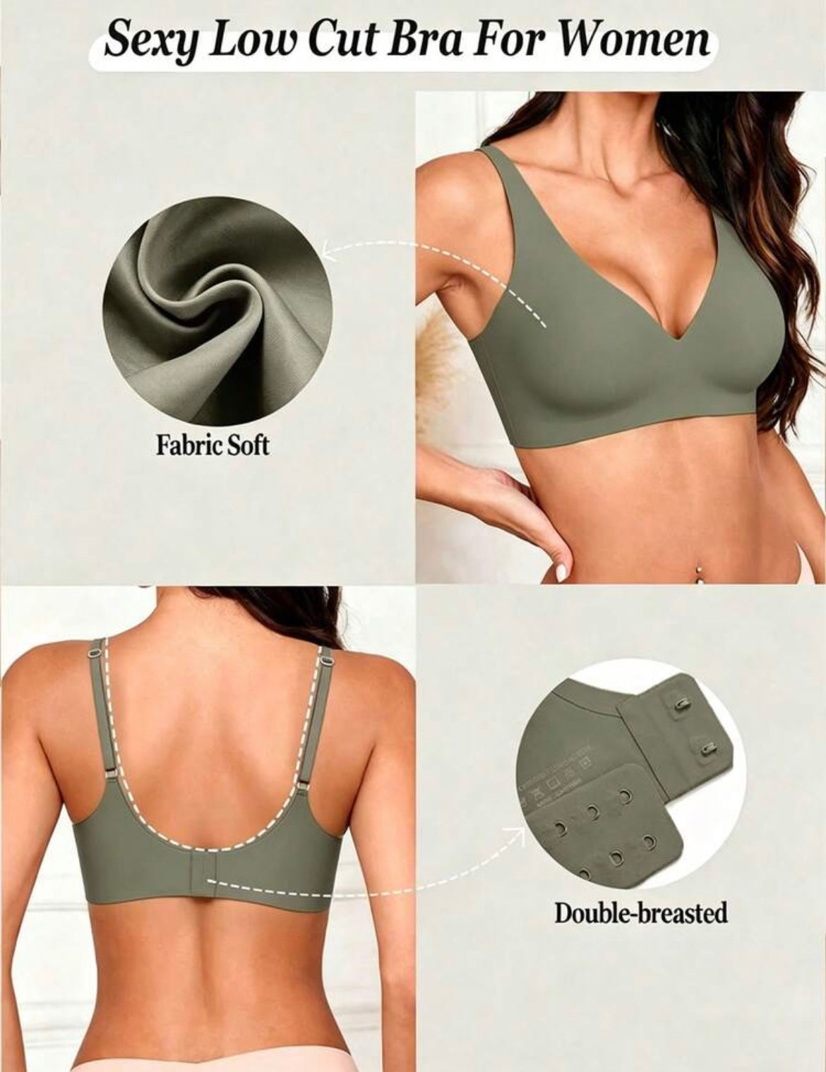 Seamless v neck bra