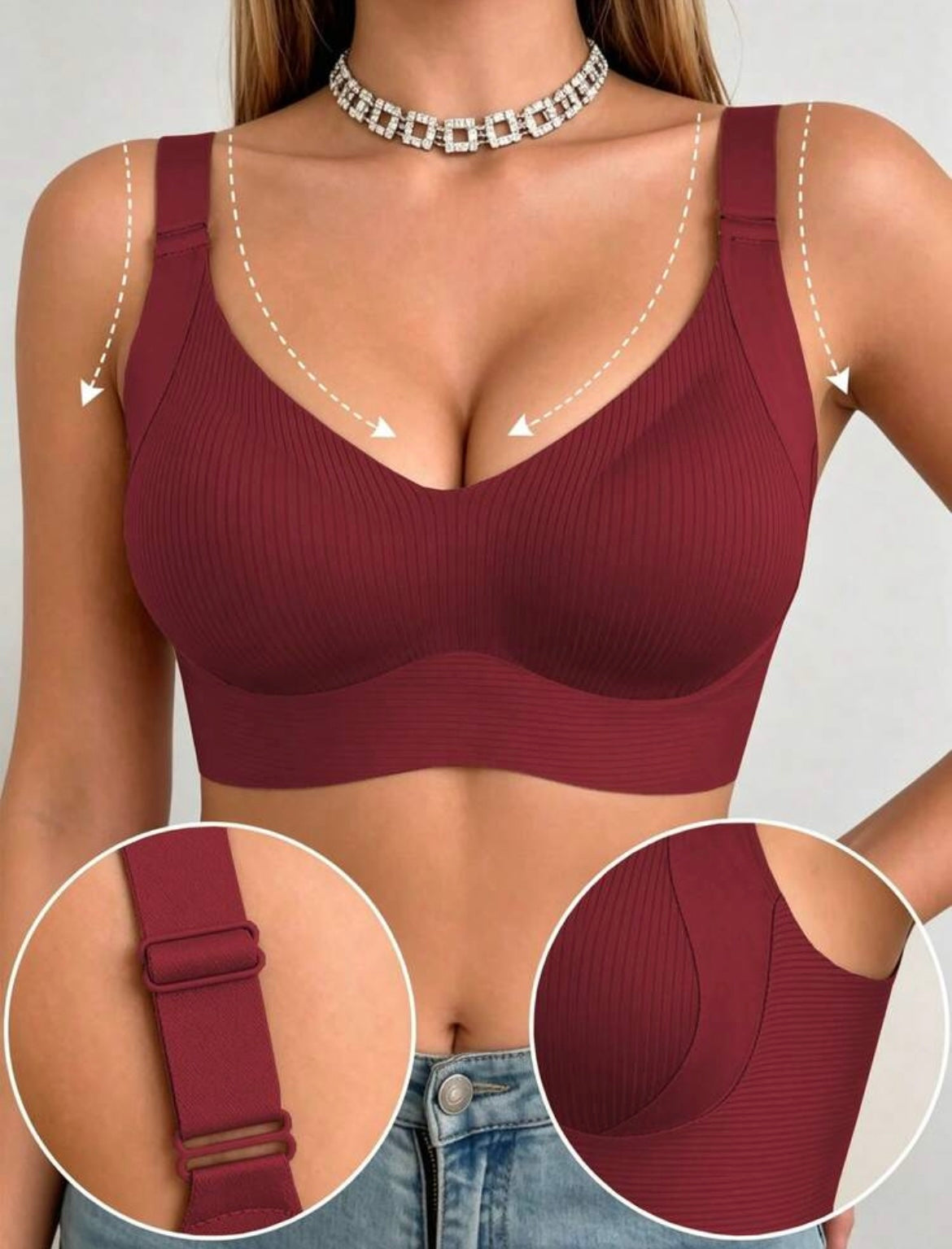 Pushup Bra (Burgundy)